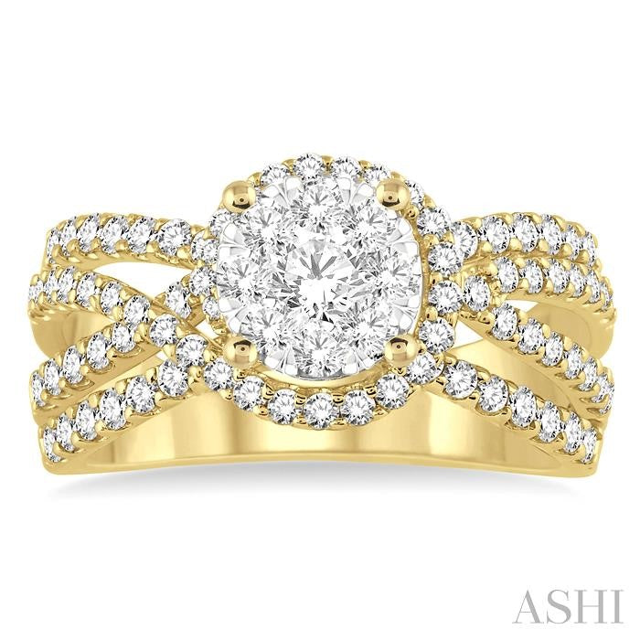 1 Ctw Diamond Lovebright Ring in 14K Yellow and White Gold
