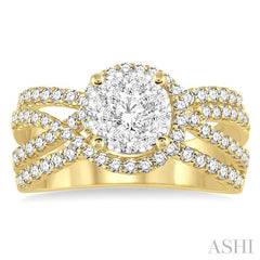 1 Ctw Diamond Lovebright Ring in 14K Yellow and White Gold