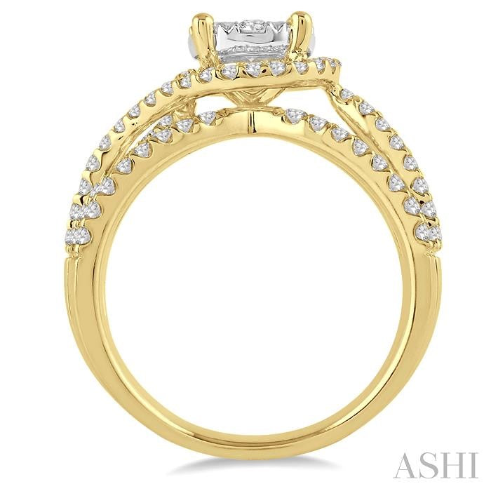 1 Ctw Diamond Lovebright Ring in 14K Yellow and White Gold
