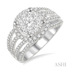 1 Ctw Diamond Lovebright Ring in 14K White Gold