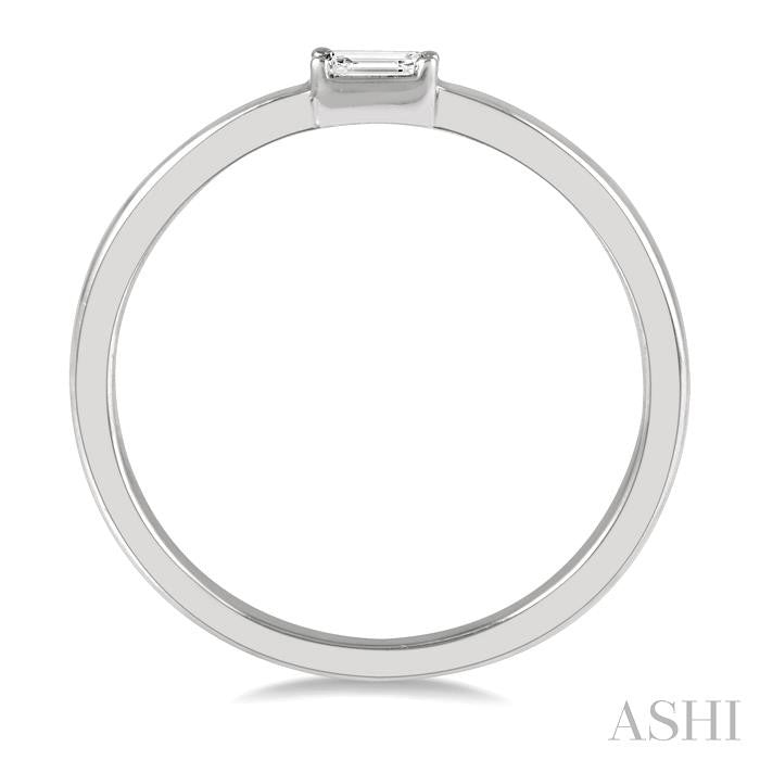 1/20 Ctw Baguette Diamond Stackable Petite Fashion Ring in 10K White Gold