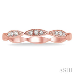1/10 Ctw Marquise Lattice Round Cut Diamond Stackable Band in 14K Rose Gold