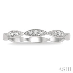 1/10 Ctw Marquise Lattice Round Cut Diamond Stackable Band in 14K White Gold