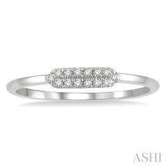 1/20 Ctw Pointed Pod Round Cut Diamond Stackable Petite Fashion Ring in 10K White Gold