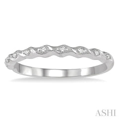 1/20 Ctw Spiral Shank Round Cut Diamond Stackable Band in 14K White Gold