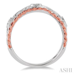 1/3 Ctw Round Cut Diamond Fashion Band in 14K White and Rose Gold