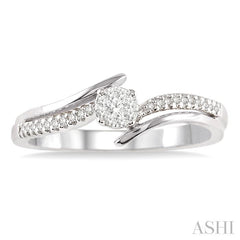 1/10 Ctw Lovebright Round Cut Diamond Ring in 10K White Gold