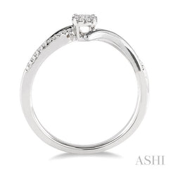 1/10 Ctw Lovebright Round Cut Diamond Ring in 10K White Gold