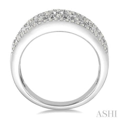 1/3 Ctw Floral Lattice Round Cut Diamond Ladies Ring in 14K White Gold