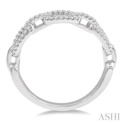 1/5 Ctw Interlocked Links Round Cut Diamond Ladies Ring in 14K White Gold