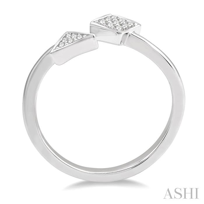 1/10 Ctw Geometric Open-Ended Round Cut Diamond Ladies Ring in 10K White Gold