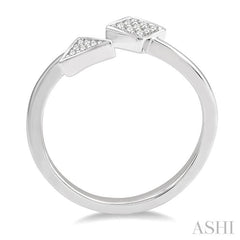 1/10 Ctw Geometric Open-Ended Round Cut Diamond Ladies Ring in 10K White Gold