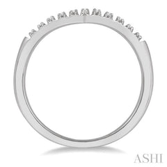 1/6 Ctw Chevron Cut Round Diamond Grill Ladies Ring in 10K White Gold