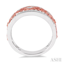 5/8 Ctw Round and Princess Cut Diamond Wide Band in 14K White and Rose Gold
