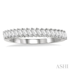 1/4 Ctw Stackable Baguette Diamond Fashion Band in 14K White Gold