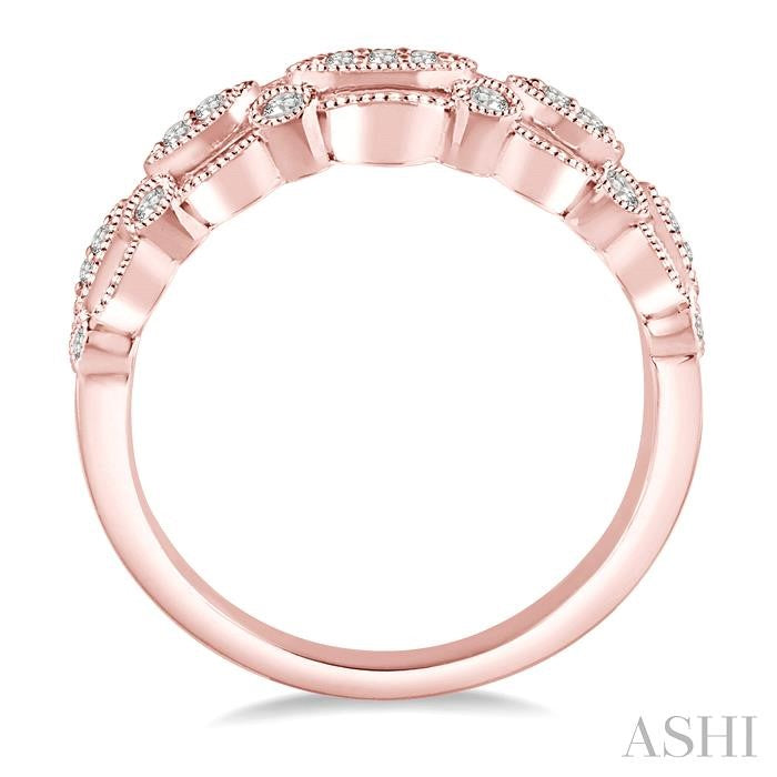 1/4 Ctw Marquise and Round Lattice Diamond Wedding Band in 14K Rose Gold