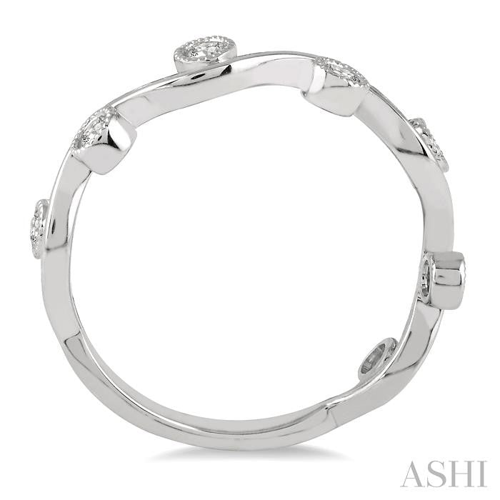 1/8 Ctw Round Cut Diamond Stackable Band in 14K White Gold