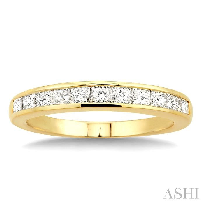 1/2 Ctw Princess Cut Diamond Wedding Band in 14K Yellow Gold