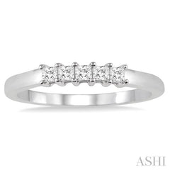 1/4 Ctw Princess Cut Diamond Wedding Band in 14K White Gold