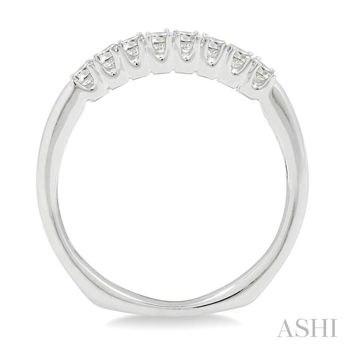 5/8 Ctw Princess Cut Diamond Wedding Band in 14K White Gold