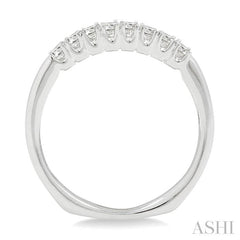 5/8 Ctw Princess Cut Diamond Wedding Band in 14K White Gold