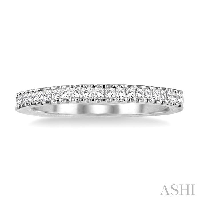 1/3 Ctw Princess Cut Diamond Wedding Band in 14K White Gold
