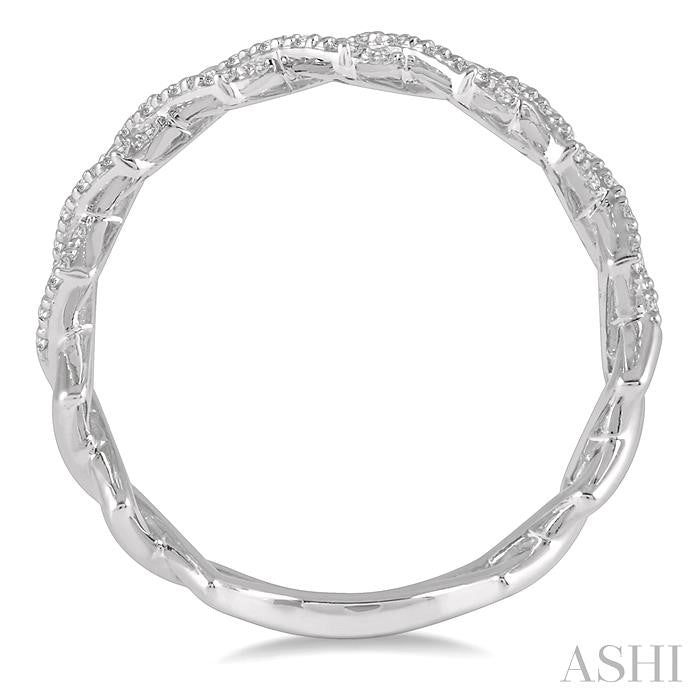 3/8 Ctw Interlocked Zig Zag Round Cut Diamond Ring in 14K White Gold