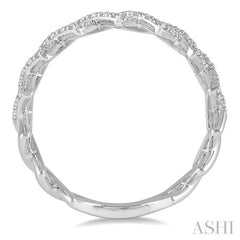 3/8 Ctw Interlocked Zig Zag Round Cut Diamond Ring in 14K White Gold