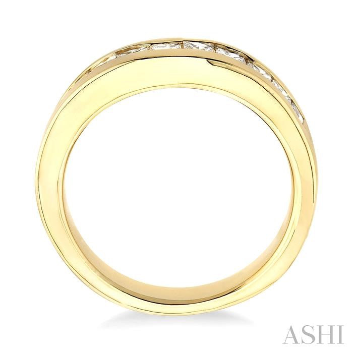 1 Ctw Princess Cut Diamond Matching Wedding Band in 14K Yellow Gold