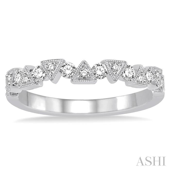 3/8 Ctw Round CUT Diamond Stack Band in 14K White Gold