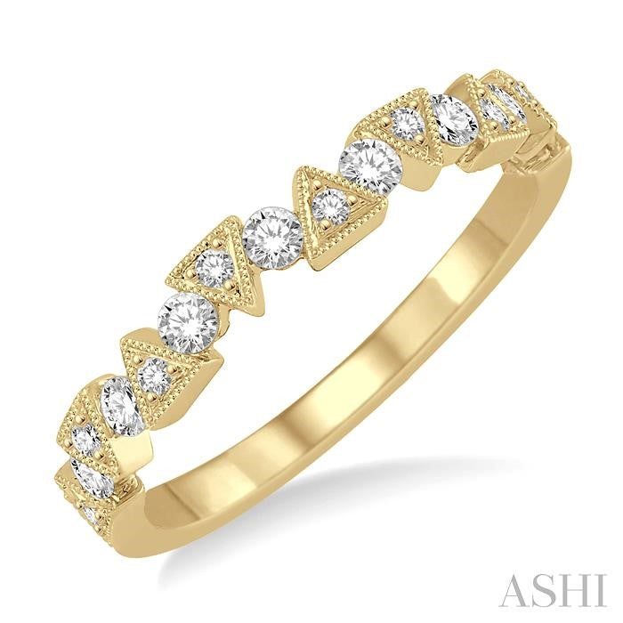 3/8 Ctw Round CUT Diamond Stack Band in 14K Yellow Gold