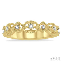 1/10 Ctw Round Cut Diamond Stack Band in 14K Yellow Gold