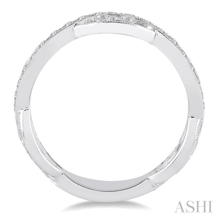 1/5 Ctw Round Cut Diamond Stack Band in 14K White Gold