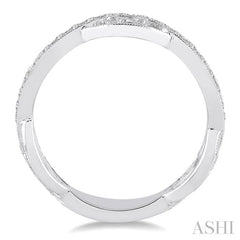1/5 Ctw Round Cut Diamond Stack Band in 14K White Gold