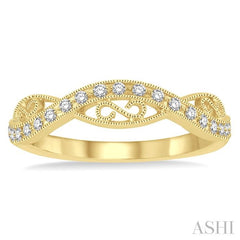 1/5 Ctw Round Cut Diamond Stack Band in 14K Yellow Gold