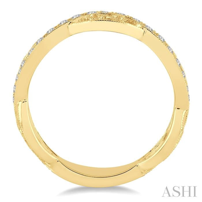 1/5 Ctw Round Cut Diamond Stack Band in 14K Yellow Gold