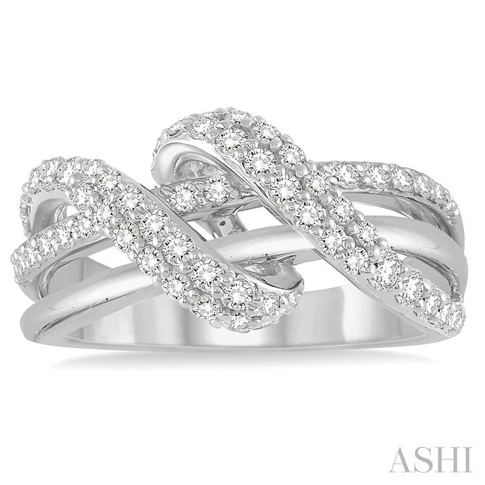 1 Ctw Round Cut Diamond Fashion Ring in 14K White Gold
