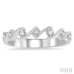 1/5 Ctw Round Cut Diamond Stack Band in 14K White Gold