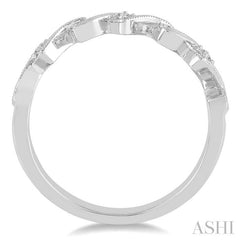 1/5 Ctw Round Cut Diamond Stack Band in 14K White Gold