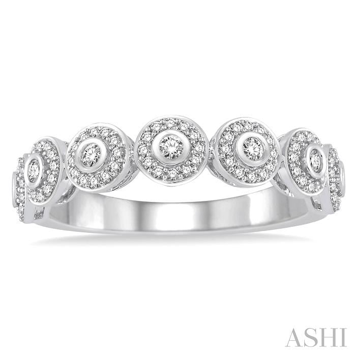 3/8 Ctw Round Cut Diamond Stack Band in 14K White Gold