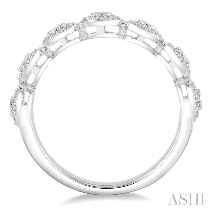 3/8 Ctw Round Cut Diamond Stack Band in 14K White Gold