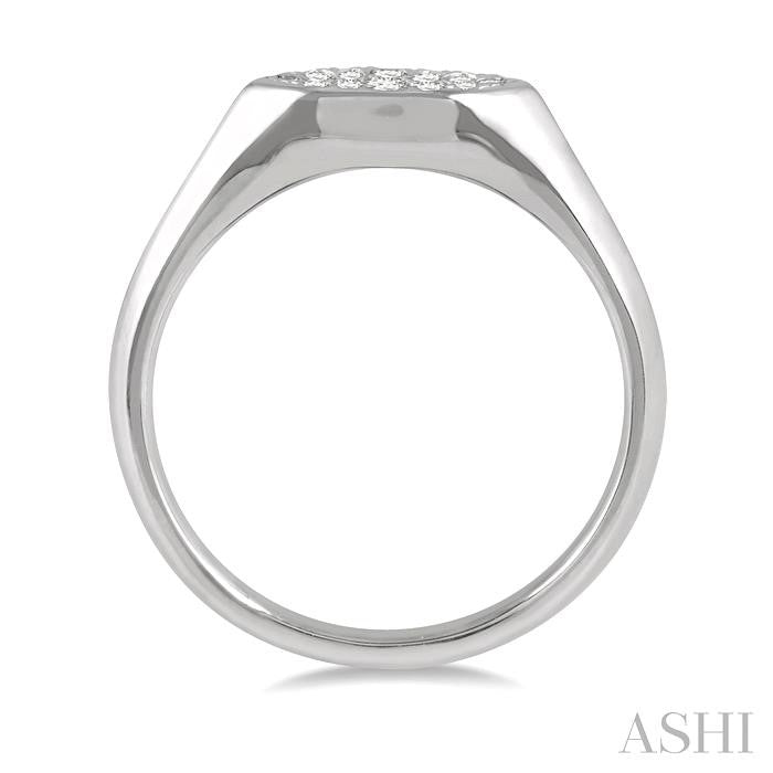 1/5 Ctw Marquise Shape Lovebright Round Cut Diamond Ring in 14K White Gold