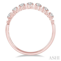 1/3 Ctw Lined Circular Mount Round Cut Diamond Fashion Stackable Band in 14K Rose Gold