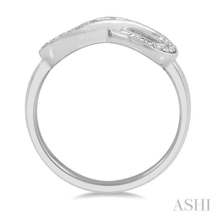 1/5 Ctw Baguette and Round Cut Diamond Infinity Ring in 10K White Gold
