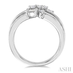 3/8 Ctw Split Tri-Ring Mixed Cut Diamond Fashion Ring in 14K White Gold