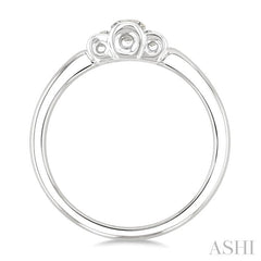1/4 Ctw 3-Stone Round Cut Diamond Fashion Ring in 14K White Gold