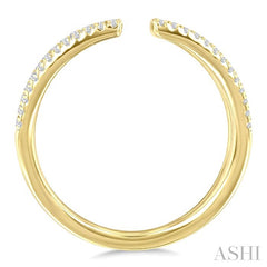 1/3 Ctw Geometric Wide Split Lightweight Round Cut Diamond Open Fashion Ring in 10K Yellow Gold