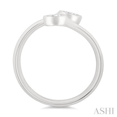 1/5 Ctw Split Single Coil Bezel Set Marquise Cut Diamond Open Fashion Ring in 14K White Gold