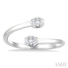 1/5 Ctw Split Single Coil Bezel Set Marquise Cut Diamond Open Fashion Ring in 14K White Gold