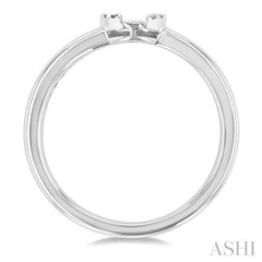 1/4 Ctw Marquise shape Twin Band Baguette and Round Cut Diamond Fusion Fashion Ring in 10K White Gold